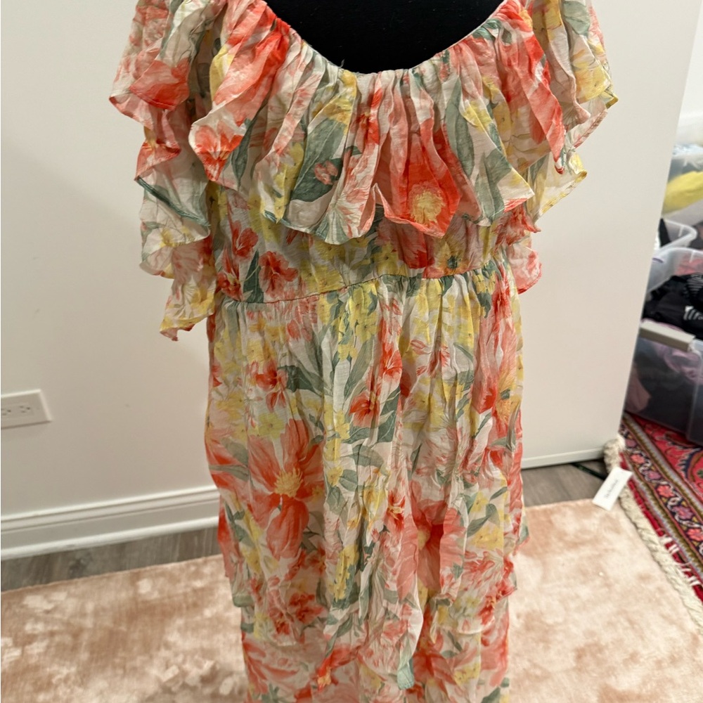 H&M Floral Ruffle Maxi Dress - sz XL